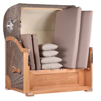 TEAK STRANDKORB PREMIUM - MASSIVE QUALITAET - HOCHWERTIGES TEAK HOLZ