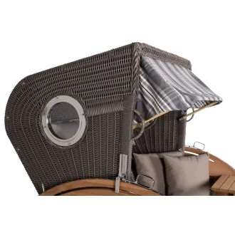 Strandkorb Sylt Teak 2.5 XXL Bullaugen - Premiumqualität