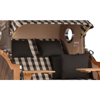 Teak Strandkorb Dangast Business 2.5 - Sitzer Geflecht Grey