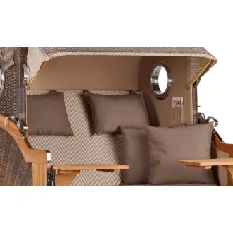 Teak Strandkorb Dangast Business 2.5 - Sitzer Geflecht Grey