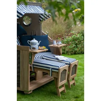 2.5-SITZER TEAK STRANDKORB DANGAST MIT BULLAUGEN GREY DESIGN 518