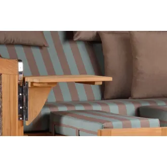 Teak Strandkorb Dangast Business 2.5 - Sitzer Geflecht Grey