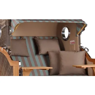 Teak Strandkorb Dangast Business 2.5 - Sitzer Geflecht Grey