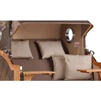 Teak Strandkorb Dangast Business 2.5 - Sitzer Geflecht Grey