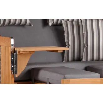 Teak Strandkorb Dangast Business 2.5 - Sitzer Geflecht Grey