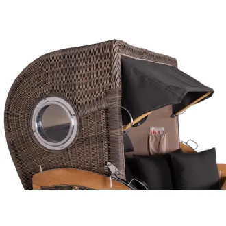 2.5-SITZER TEAK STRANDKORB DANGAST MIT BULLAUGEN GREY DESIGN 548