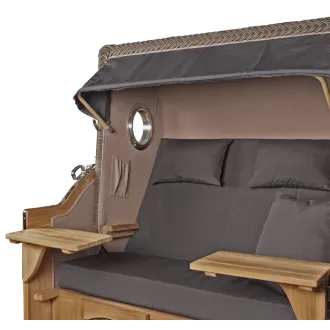 2.5-SITZER TEAK STRANDKORB DANGAST MIT BULLAUGEN GREY DESIGN 551