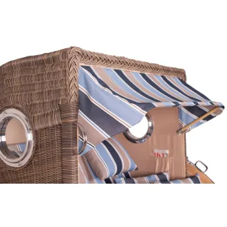 2.5-SITZER TEAK STRANDKORB DANGAST MIT BULLAUGEN GREY DESIGN 580
