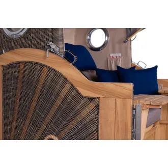 Teak Strandkorb Dangast Business 2.5 - Sitzer Geflecht Grey