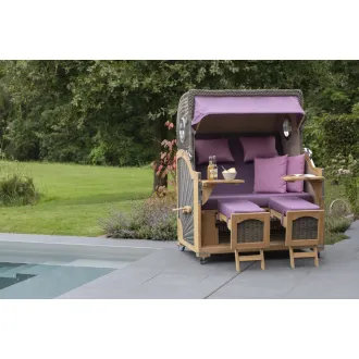 Teak 2.5er Sitzer Strandkorb Dangast