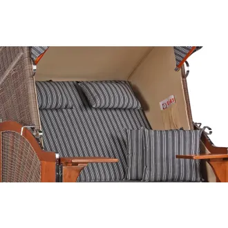 2 Personen Strandkorb MAHAGONI HOLZ 125cm nachhaltiger Anbau - ohne Bullaugen !