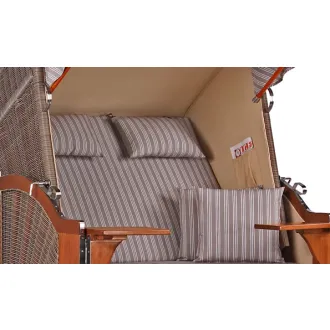 2 Personen Strandkorb MAHAGONI HOLZ 125cm nachhaltiger Anbau - ohne Bullaugen !