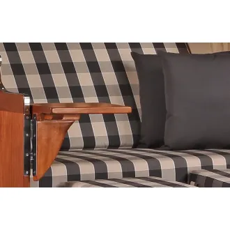 2 Personen Strandkorb MAHAGONI HOLZ 125cm nachhaltiger Anbau - ohne Bullaugen !