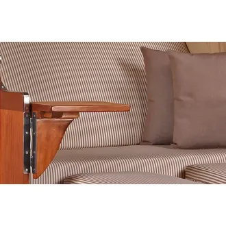 2 Personen Strandkorb MAHAGONI HOLZ 125cm nachhaltiger Anbau - ohne Bullaugen !