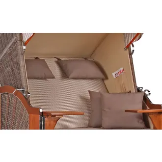 2 Personen Strandkorb MAHAGONI HOLZ 125cm nachhaltiger Anbau - ohne Bullaugen !