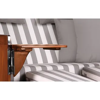 2 Personen Strandkorb MAHAGONI HOLZ 125cm nachhaltiger Anbau - ohne Bullaugen !