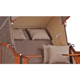 2 Personen Strandkorb MAHAGONI HOLZ 125cm nachhaltiger Anbau - ohne Bullaugen !