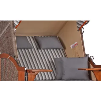 2 Personen Strandkorb MAHAGONI HOLZ 125cm nachhaltiger Anbau - ohne Bullaugen !