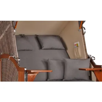 2 Personen Strandkorb MAHAGONI HOLZ 125cm nachhaltiger Anbau - ohne Bullaugen !