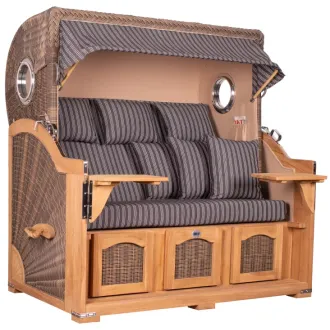 Strandkorb Dangast Teak 3er XXL 170cm breit - Premiumqualität