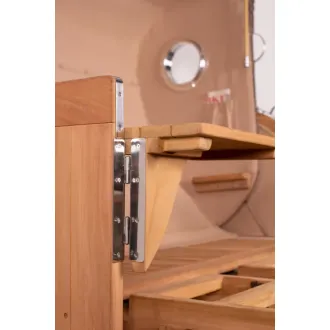 Teak Strandkorb mit schwenkbaren Tischablagen abnehmbar