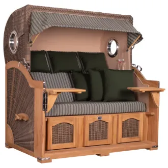Strandkorb Dangast Teak 3er XXL 170cm breit - Premiumqualität