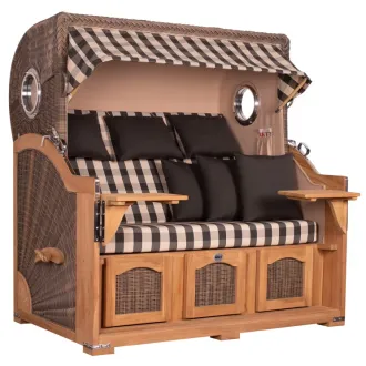 Strandkorb Dangast Teak 3er XXL 170cm breit - Premiumqualität