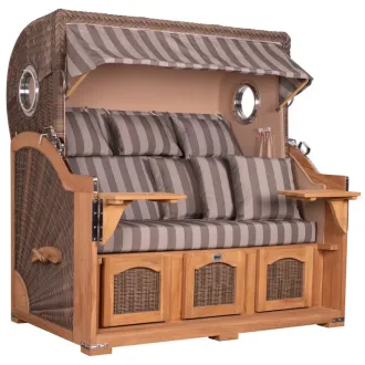 Strandkorb Dangast Teak 3er XXL 170cm breit - Premiumqualität