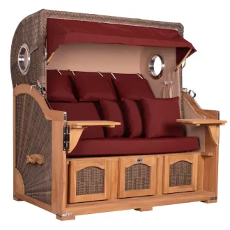 Strandkorb Dangast Teak 3er XXL 170cm breit - Premiumqualität