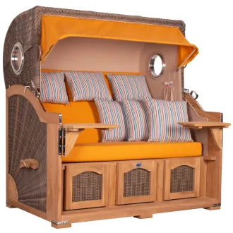 Strandkorb Dangast Teak 3er XXL 170cm breit - Premiumqualität