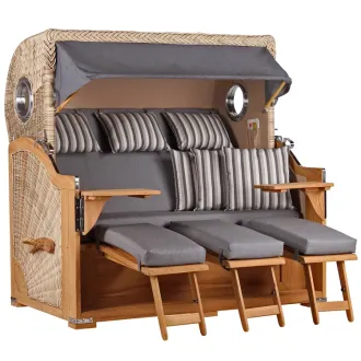 Strandkorb Teak 3er XXL ➪ Premiumqualität