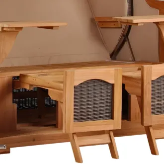 Teak Strandkorb Dangast Business 2.5 - Sitzer Geflecht Grey