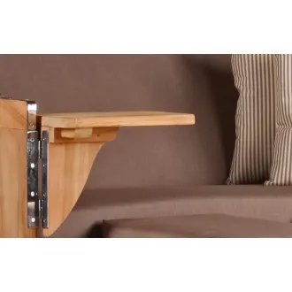 Teak Strandkorb Keitum Business 2 - Sitzer Blau Grau kariert Geflecht Mokka