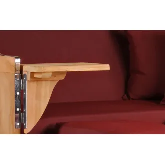Teak Strandkorb Keitum Business 2 - Sitzer Blau Grau kariert Geflecht Mokka