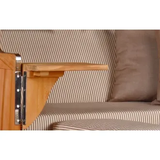 2er Teak Strandkorb Dangas. 125 cm Breit -ca. 170cm hoch. Mit Bullaugen und Schutzhaube - Komplettset
