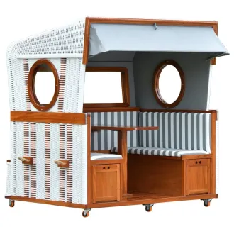 Strandkorb Teak 3eSTRANDKOERBE/MR_DEKO/BAL6 Personen Lounge Strandkorb - perfekt für Gastro - Messe und PrivatTIKUM/fehlt.pngr XXL - Premiumqualität