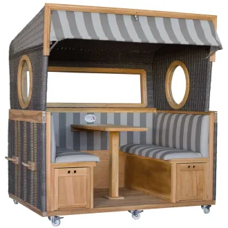 Strandkorb Teak 3eSTRANDKOERBE/MR_DEKO/BAL6 Personen Lounge Strandkorb - perfekt für Gastro - Messe und PrivatTIKUM/fehlt.pngr XXL - Premiumqualität