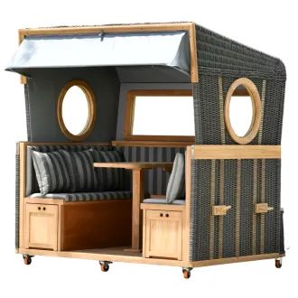 Strandkorb TeaSTRANDKOERB6 Personen Lounge Strandkorb - perfekt für Gastro - Messe und PrivatE/MR_DEKO/BALTIKUM/fehlt.pngk 3er XXL - Premiumqualität