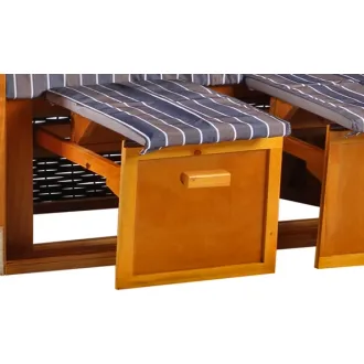 2er Strandkorb Ostsee Wacholder PE Schwarz Dessin Anthrazit Braun