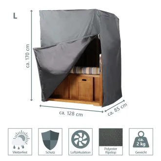 Strandkorbhaube Beige ➪ (104cm / 120cm / 85cm / 165cm)