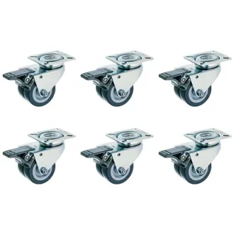 Strandkorb Rollen 6er Set Doppelrollen mit Stopper