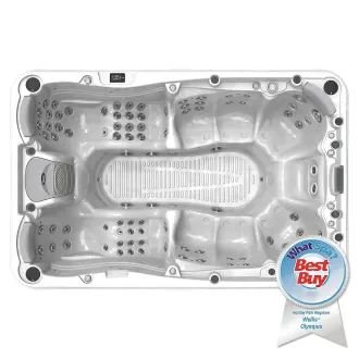 Whirlpool Wellis Olympus Peakline - 7 Sitze 2 Liegen - 354 × 230 × 98 cm. Ein Famielien Whirlpool mit Spassfaktor