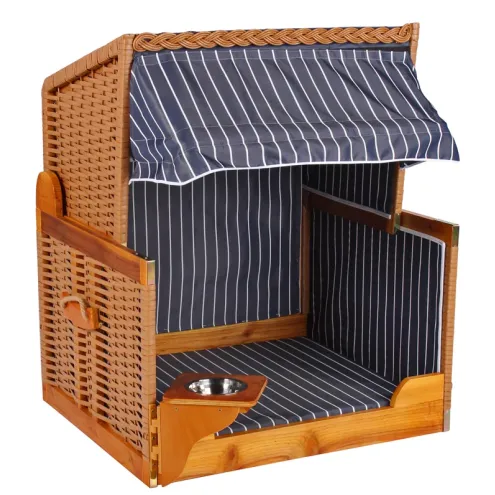 HUNDESTRANDKORB WACHOLDER PE BEIGE DESSIN BLAU GESTREIFT