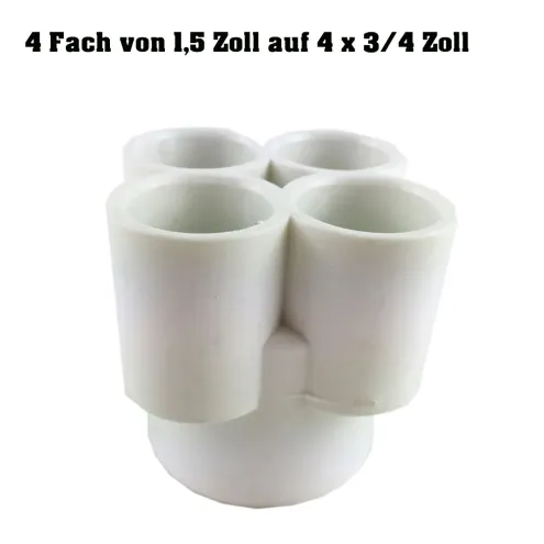 Verteiler 4 Fach von 1,5 Zoll auf 4x3/4 Zoll