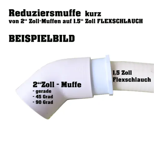 Whirlpool PVC Reduzierst&uuml;ck 2 Zoll auf 1.5 Zoll