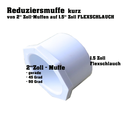 WHIRLPOOL PVC REDUZIERSTÜCK 2ZOLL AUF 1.5 ZOLL