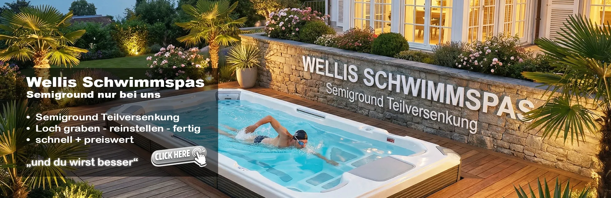 WELLIS SCHWIMMSPAS MIT SEMIGROUNG TEILVERSENKUNGK